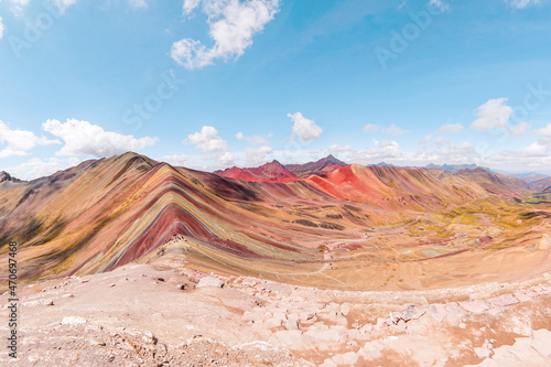 Vinicunca or Winikunka. Also called Montna a de Siete Colores. Mountain in the Andes of Peru