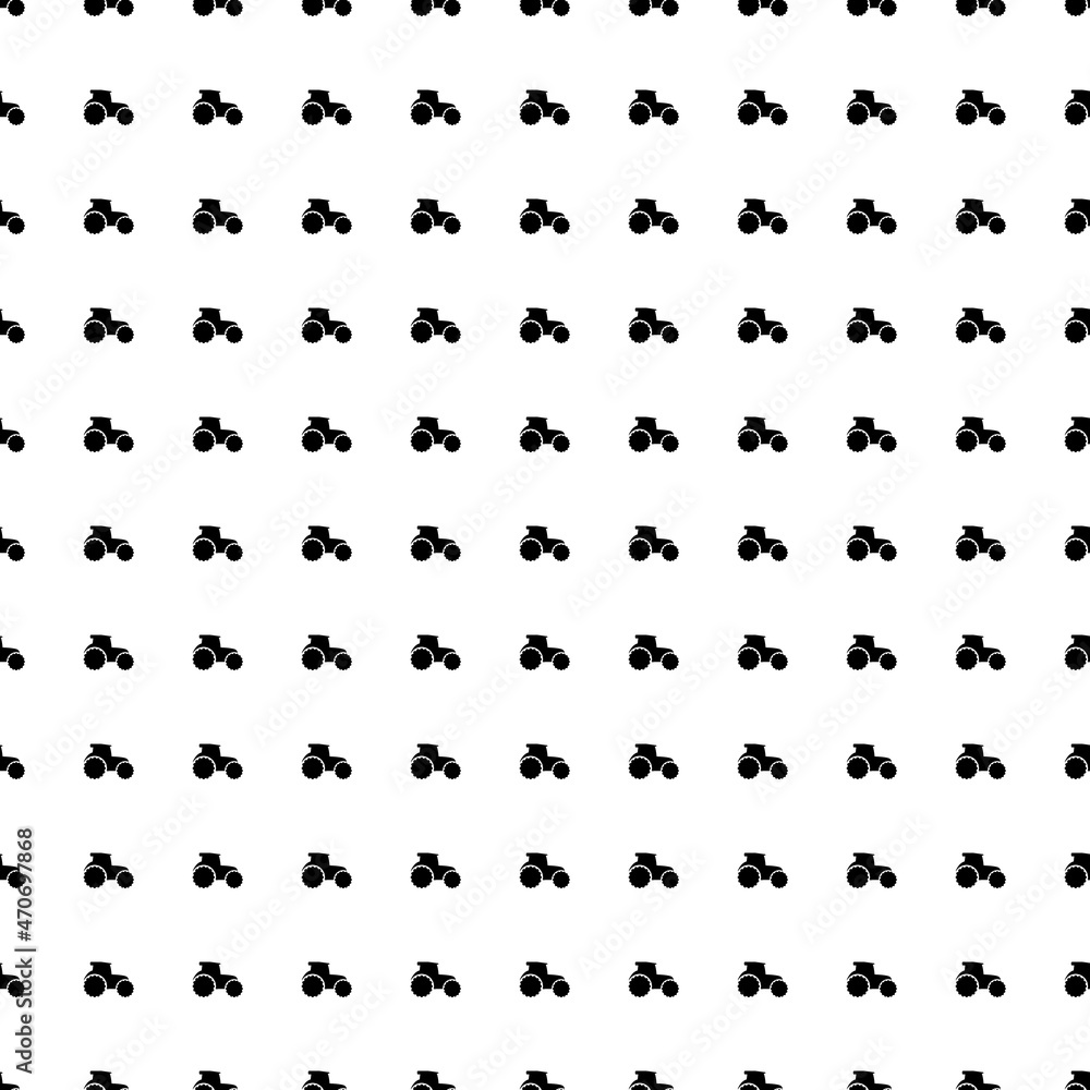 Square seamless background pattern from geometric shapes. The pattern is evenly filled with big black tractor symbols. Vector illustration on white background Square seamless background pattern from geometric shapes. The pattern is evenly filled with big black tractor symbols. Vector illustration on white background
