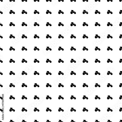 Square seamless background pattern from geometric shapes. The pattern is evenly filled with big black tractor symbols. Vector illustration on white background