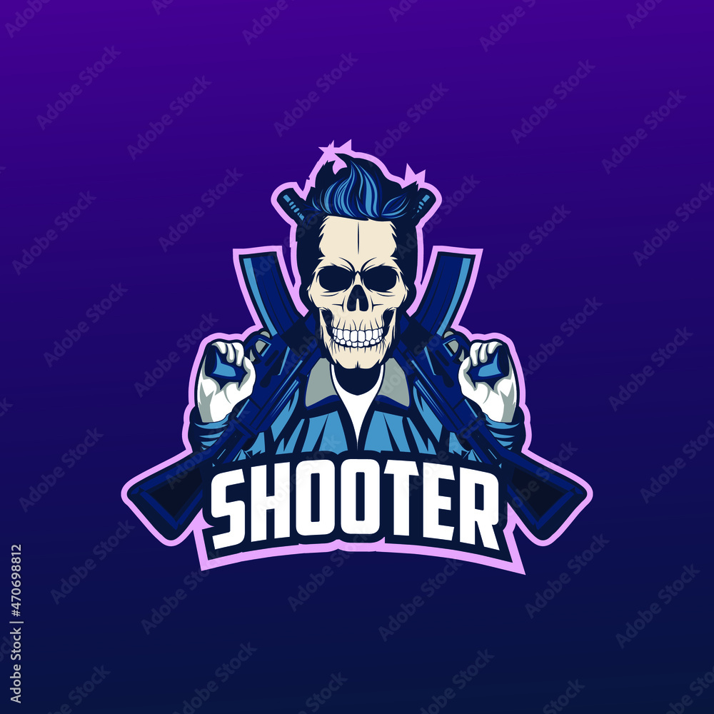 esport logo shooter skull
