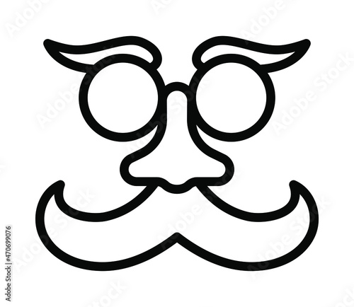Carnival mask flat line icon. Carnival dressing. Costume for masquerade. Outline sign for mobile concept and web design, store