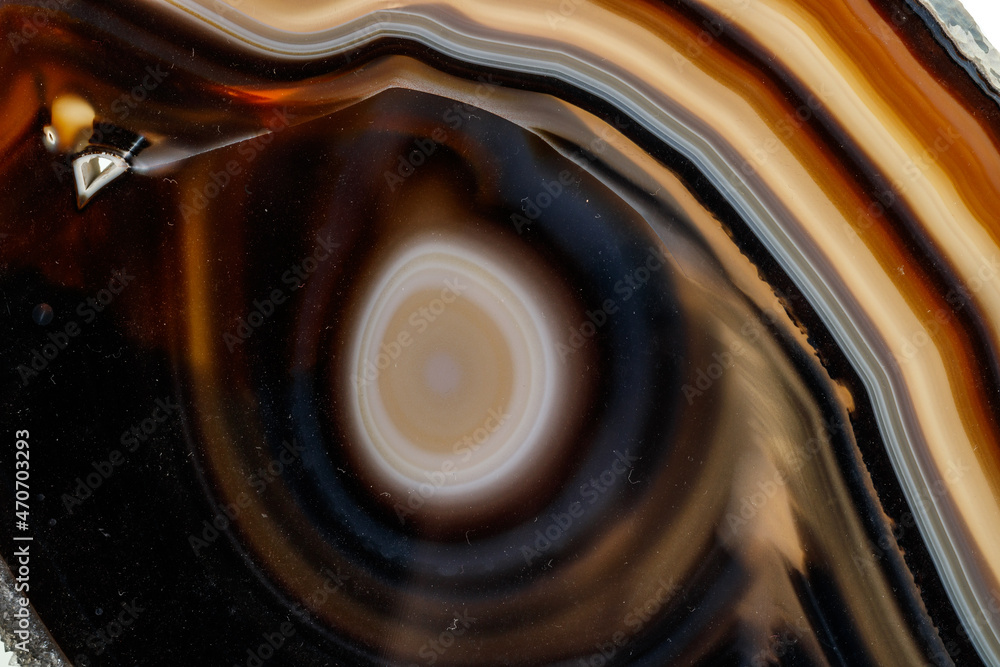 Macro stone Agate mineral on white background Macro stone Agate mineral on white background