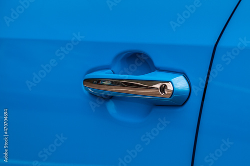 Car door handle. Keyless entry car door handle with touch sensor. Access button.