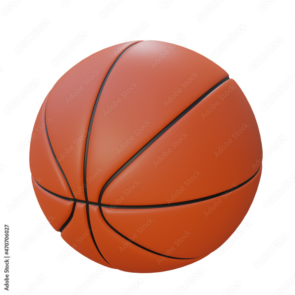 3d basketball isolated on white background