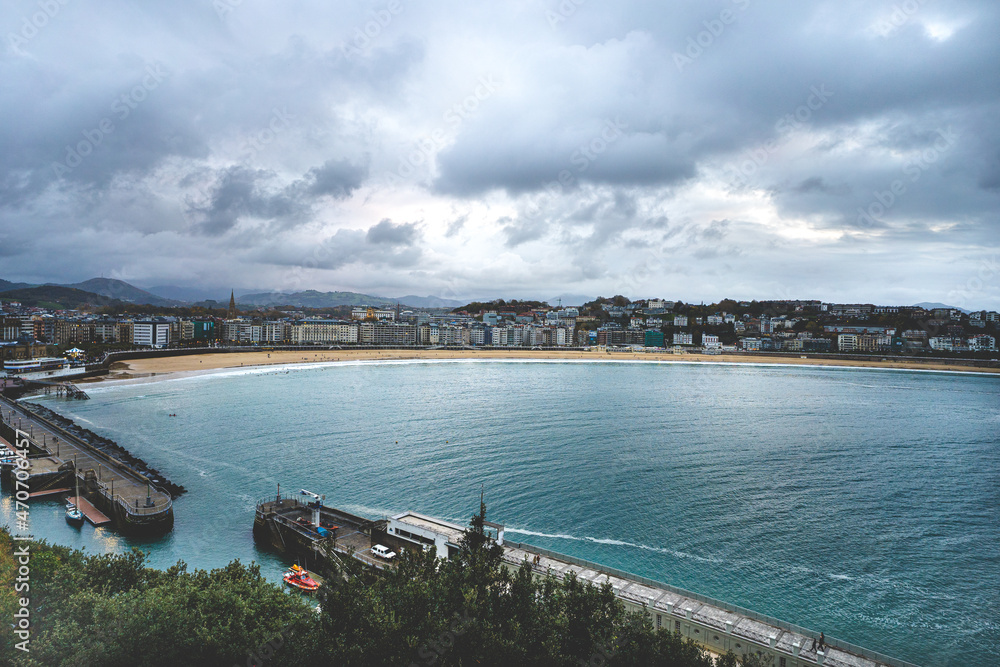 San Sebastian, Spain, November 13, 2021: Panoramic view of San Sebastian in Spain