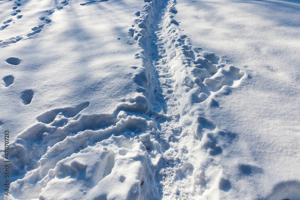 Obraz premium snowdrifts after snowfall in winter