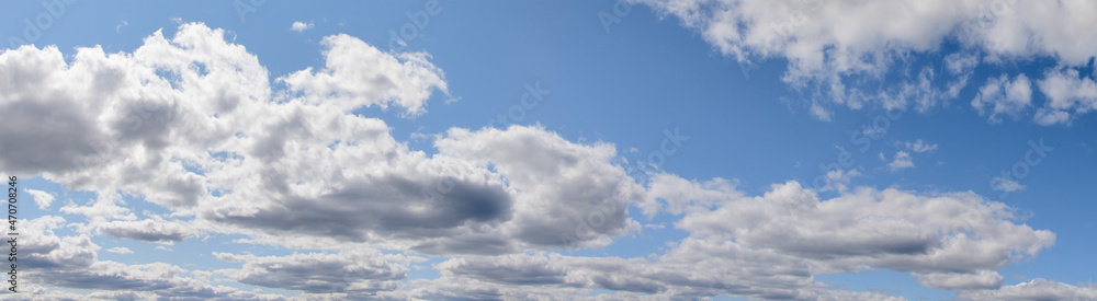 panorama with many large clouds on day sky panorama with many large clouds on day sky