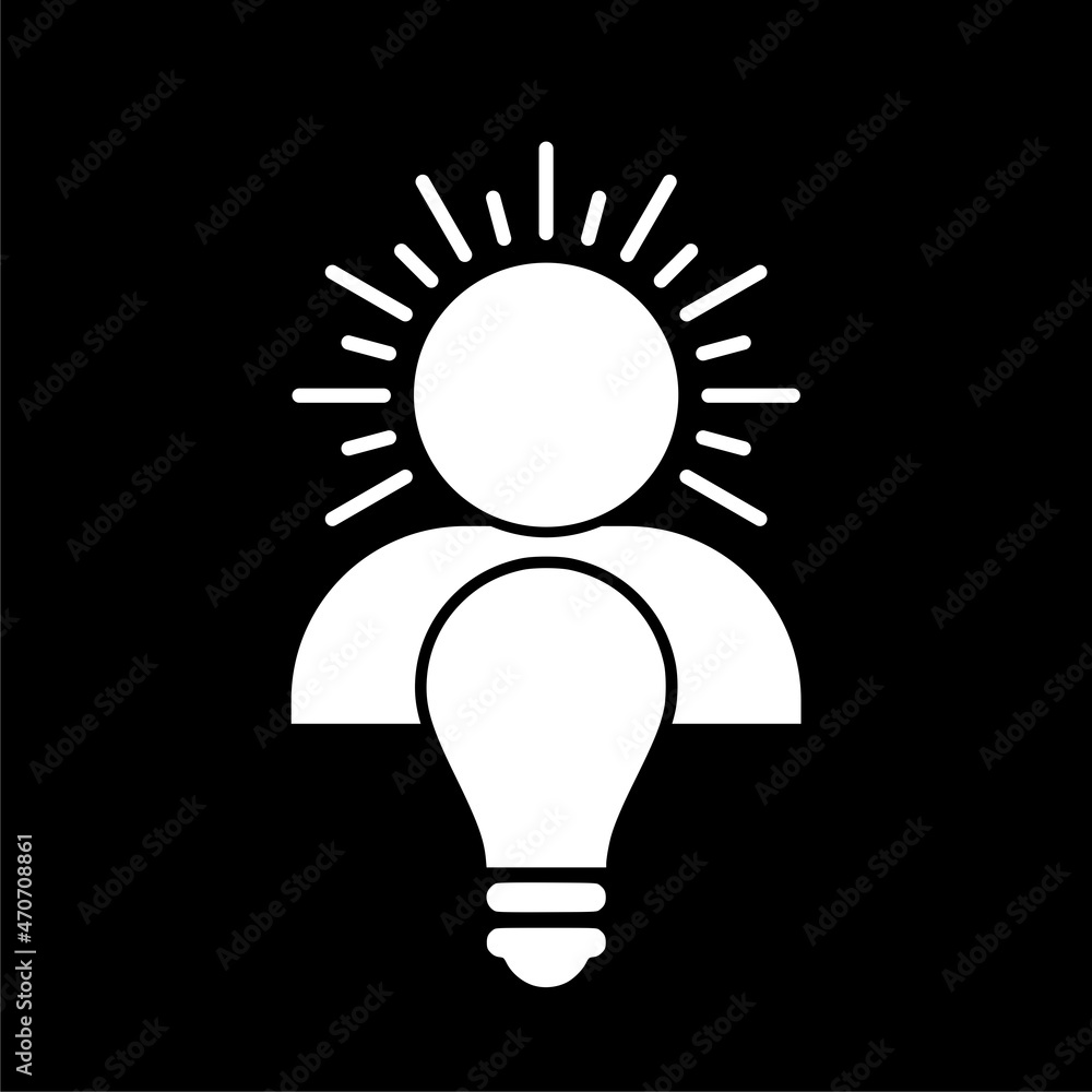 Brain think idea mind head icon isolated on dark background Brain think idea mind head icon isolated on dark background