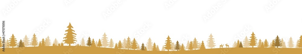 Obraz premium christmas landscape panorama background with firs woodland