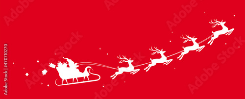 christmas Santa Claus with his sled and reindeer
