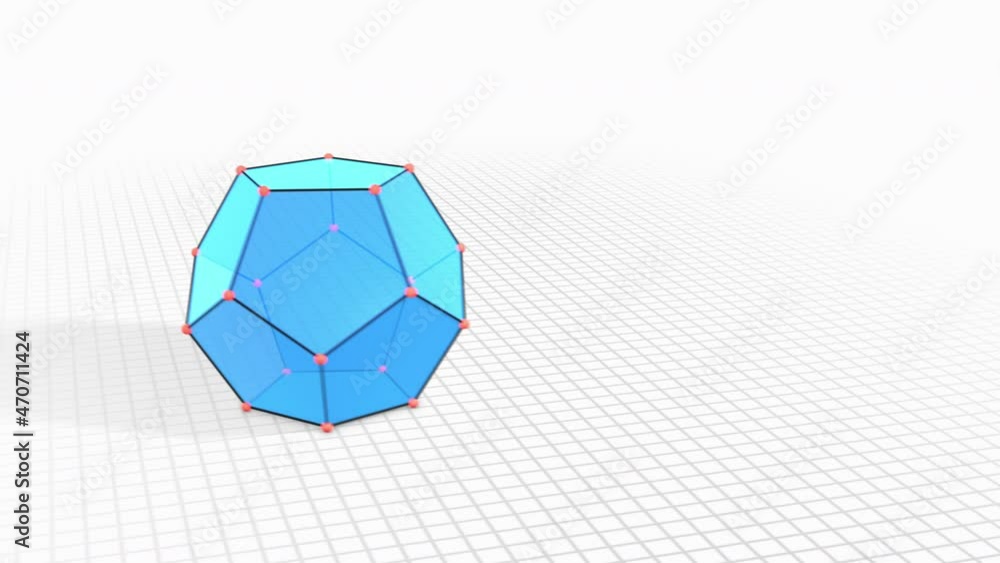 Dodecahedron net folding into an regular dodecahedron, with twelve flat ...