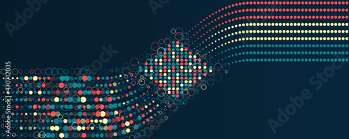Visualization of Sorting data, Abstract processing of information flow. Vector database background. Filtering machine algorithms.