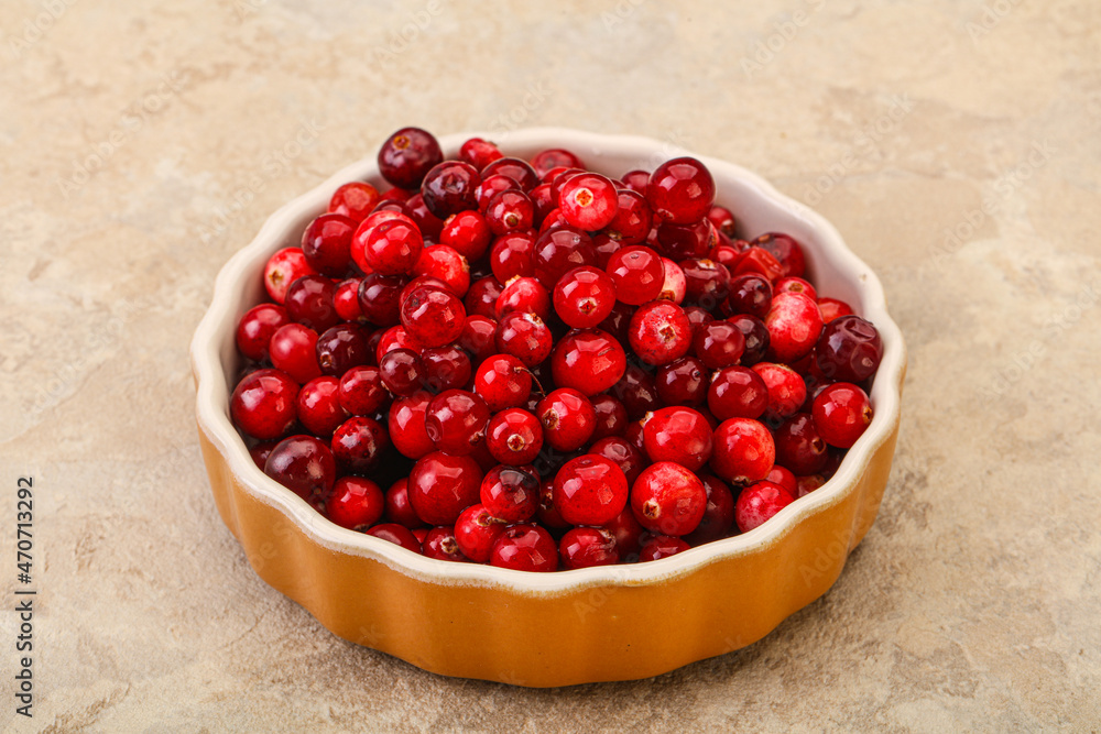 Sweet and tasty cranberry in the bowl