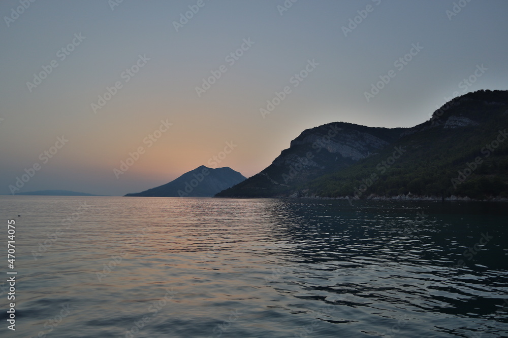 Zachód słońca w porcie,Chorwacja