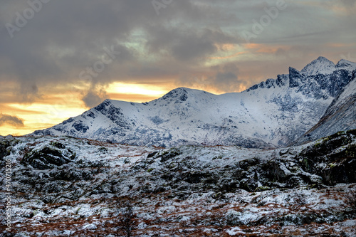 sunset over the mountains