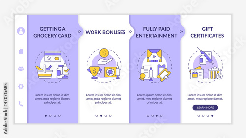 Ways to raising vaccination rates onboarding vector template. Responsive mobile website with icons. Web page walkthrough 4 step screens. Paid entertainment color concept with linear illustrations