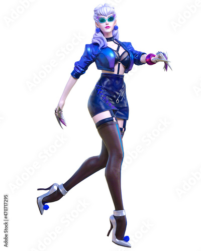 3D comics cosplay anime girl. © vladnikon