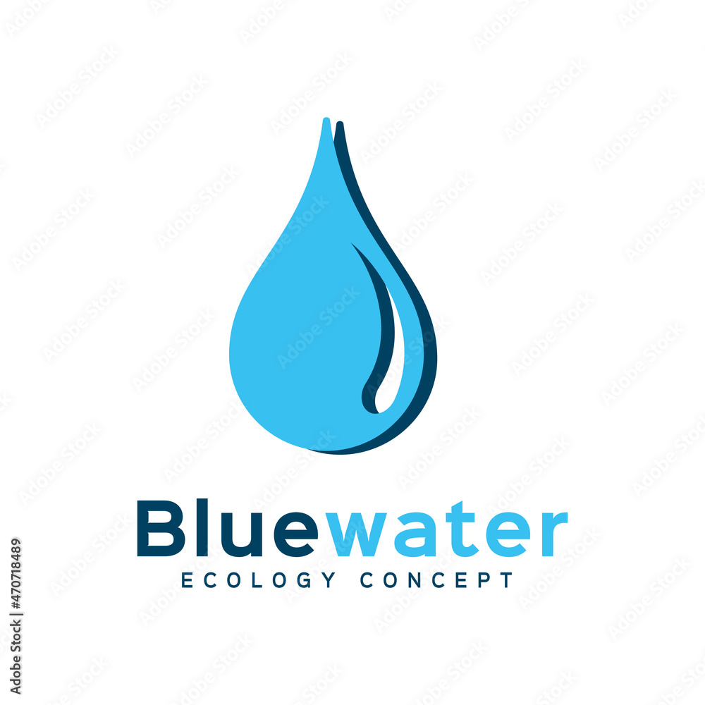 Abstract blue water drop icon vector isolated. Abstract blue water drop icon vector isolated.
