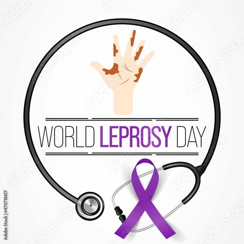 World Leprosy day (Hansen's disease) is observed every year on the last Sunday of January. to increase the public awareness of leprosy, Vector illustration