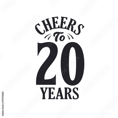 20 years vintage birthday celebration, Cheers to 20 years