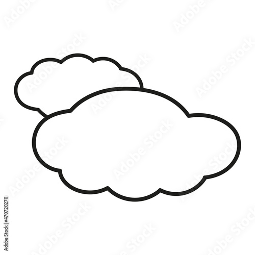vector cloud icon, doodle, line drawing isolated