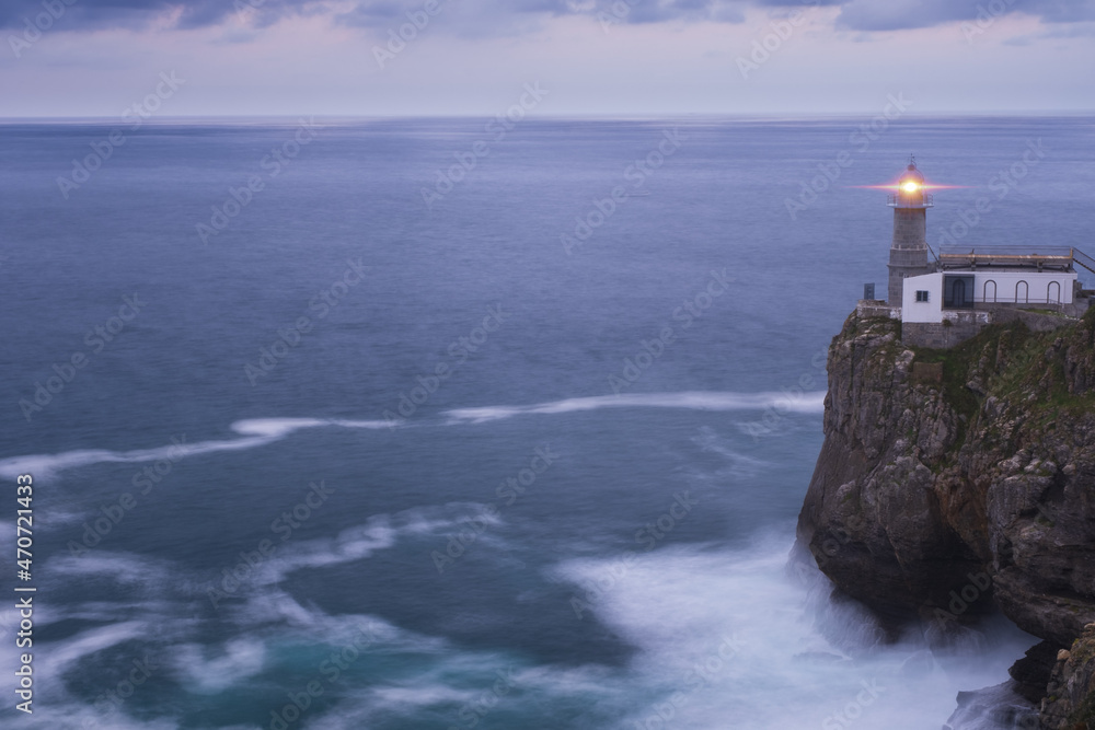 Sunset at the Santa Catalina lighthouse in Lekeitio, Euskadi