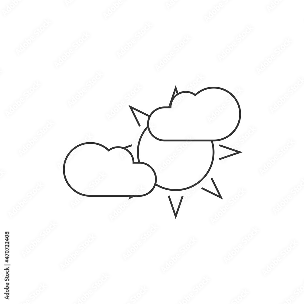 Sun and clouds icon isolated on white background. Forecast symbol modern, simple, vector, icon for website design, mobile app, ui. Vector Illustration Sun and clouds icon isolated on white background. Forecast symbol modern, simple, vector, icon for website design, mobile app, ui. Vector Illustration