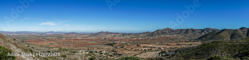 Dry Landscape in the Cabo de Gata Níjar Natural Park in southern Spain at the Mediterranean sea