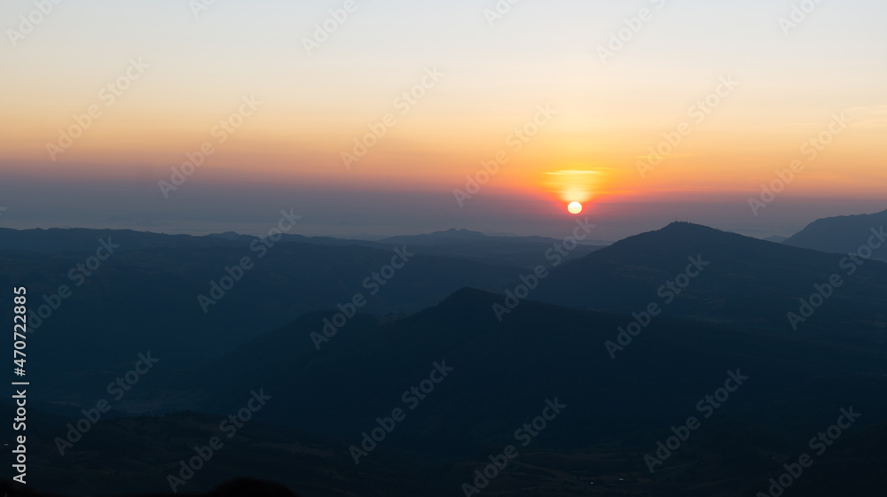 mountain at sunrise view point at phurua nation park