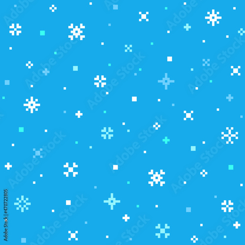Winter seamless background with snowflakes. Snowy Christmas backdrop.