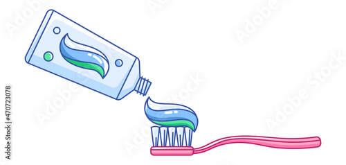 Illustration of teeth cleaning. Dentistry and health care icon. Stomatology medical item.