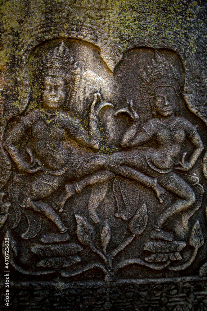 Angkor Wat is a huge Hindu temple complex in Cambodia.
