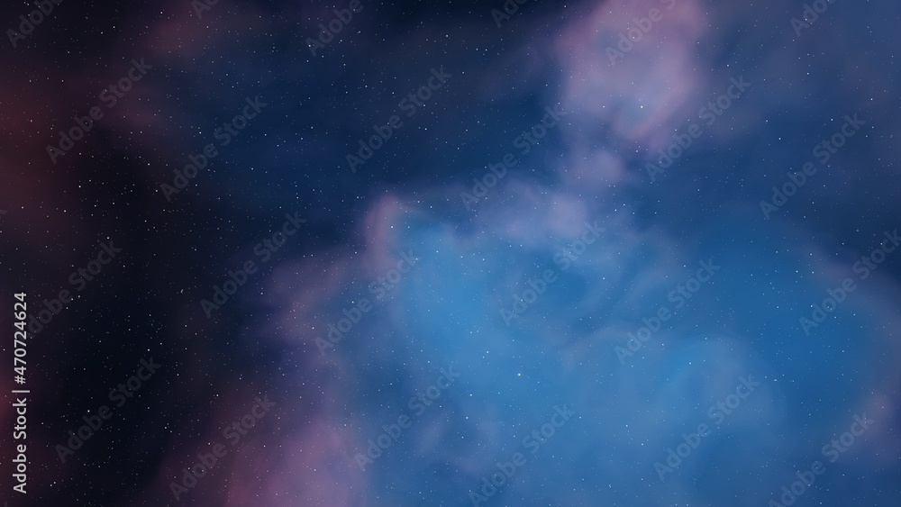 Deep outer space with stars and nebula 3d illustration