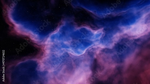 Deep outer space with stars and nebula 3d illustration © ANDREI