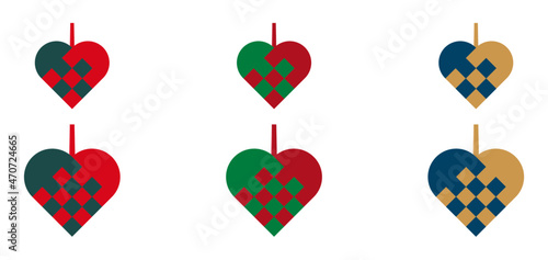 Colorful christmas hearts / julehjerter, Vector