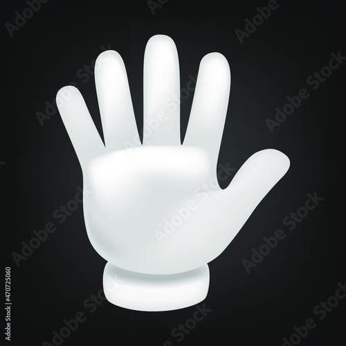 Splayed Fingers Hand Cartoon Glove Emoji Icon Illustration Sign. Human Gesture Vector Symbol Design Vector Clip Art.