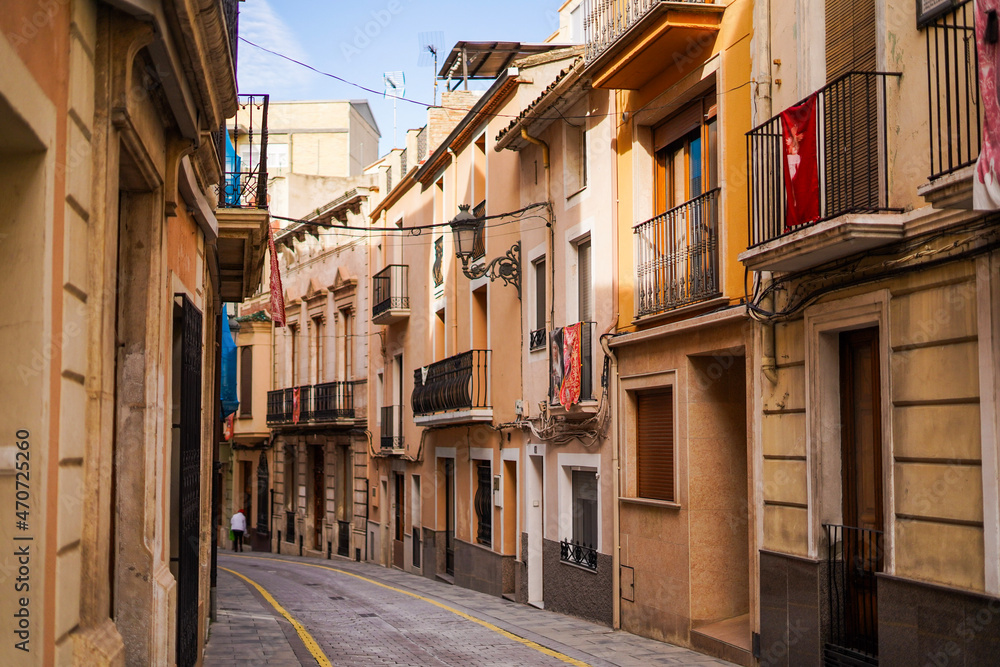 narrow street of Biar, Spain