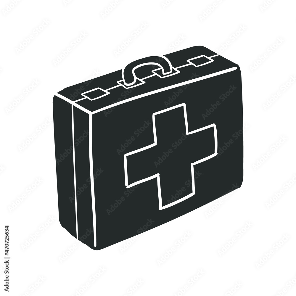 First Aid Kit Clipart Black And White
