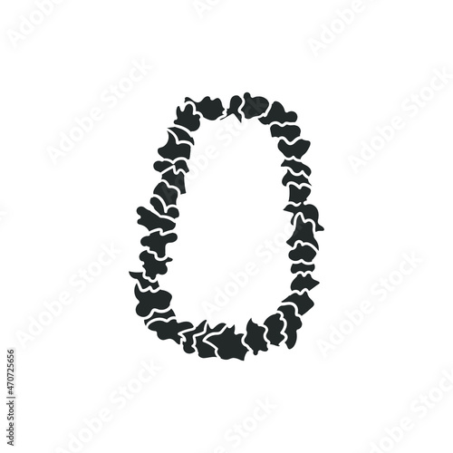 Hawaiian Necklace Icon Silhouette Illustration. Welcome Hawaii Vector Graphic Pictogram Symbol Clip Art. Doodle Sketch Black Sign.