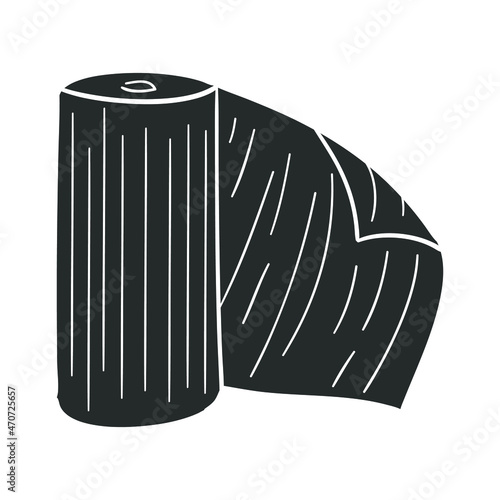 Gauze Roll Icon Silhouette Illustration. First Aid Vector Graphic Pictogram Symbol Clip Art. Doodle Sketch Black Sign.