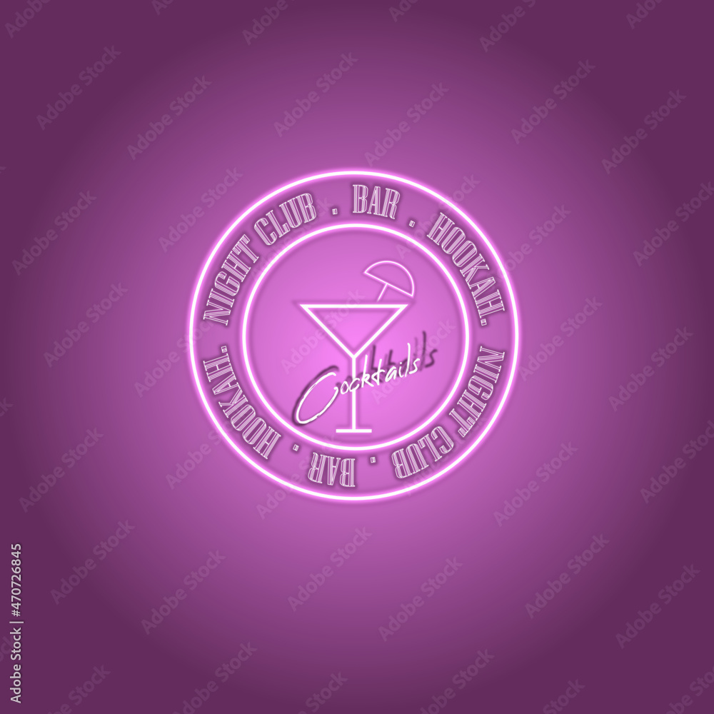 logo of a night bar, hookah, terrace logo of a night bar, hookah, terrace