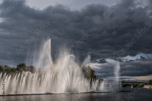 A cloud above the fountain in Vinnitsa, Ukraine.