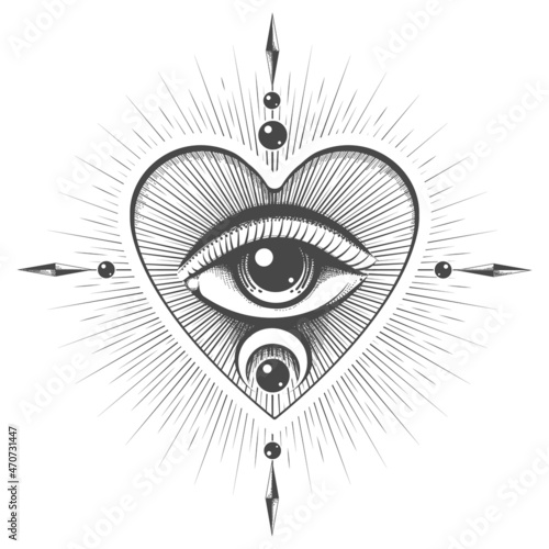 All Seeing Eye in Rays of Light Esoteric Tattoo