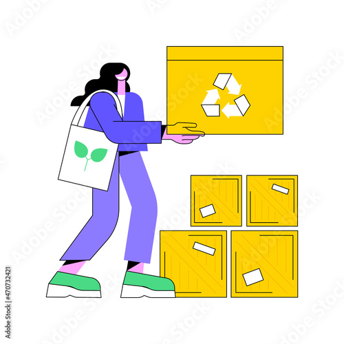 Low impact packaging abstract concept vector illustration. Sustainable shipping box, innovative packaging materials, ecommerce, eco friendly, recyclable container, zero waste abstract metaphor.
