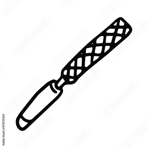 File tool in doodle style. Isolated vector.