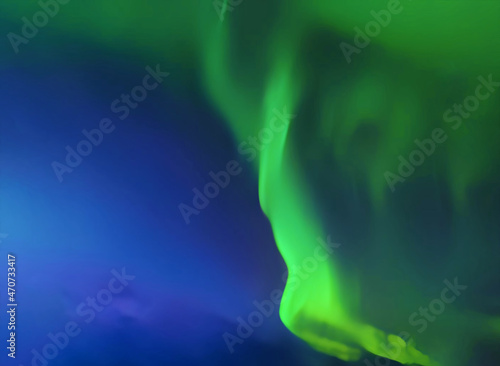 Mysterious northern polar lights phenomenon illustration