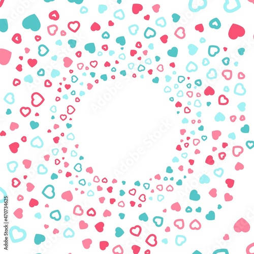 Wallpaper Mural Colorful heart particle tunnel to place your content. Vector illustration. Torontodigital.ca