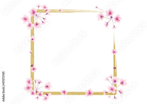 Fototapeta Naklejka Na Ścianę i Meble -  桜の花のフレーム