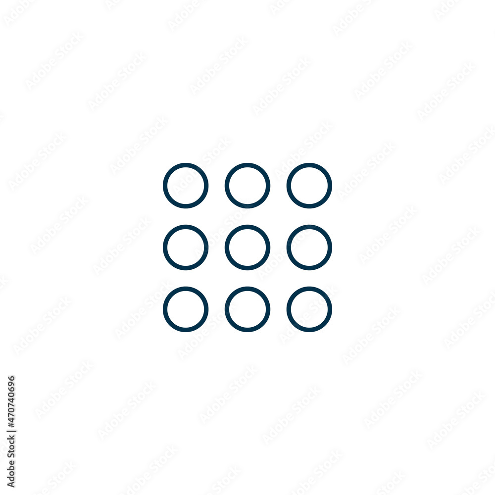 Circle Grid icon in flat style. Stock vector illustration isolated on white background Circle Grid icon in flat style. Stock vector illustration isolated on white background