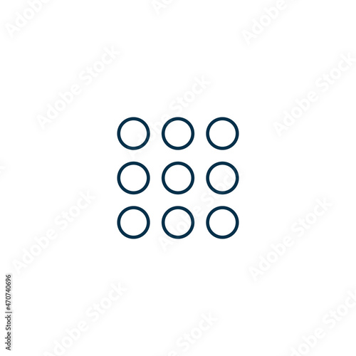 Circle Grid icon in flat style. Stock vector illustration isolated on white background